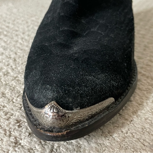 Black suede snakeskin Jeffrey Campbell Cromwell booties - Picture 10 of 10